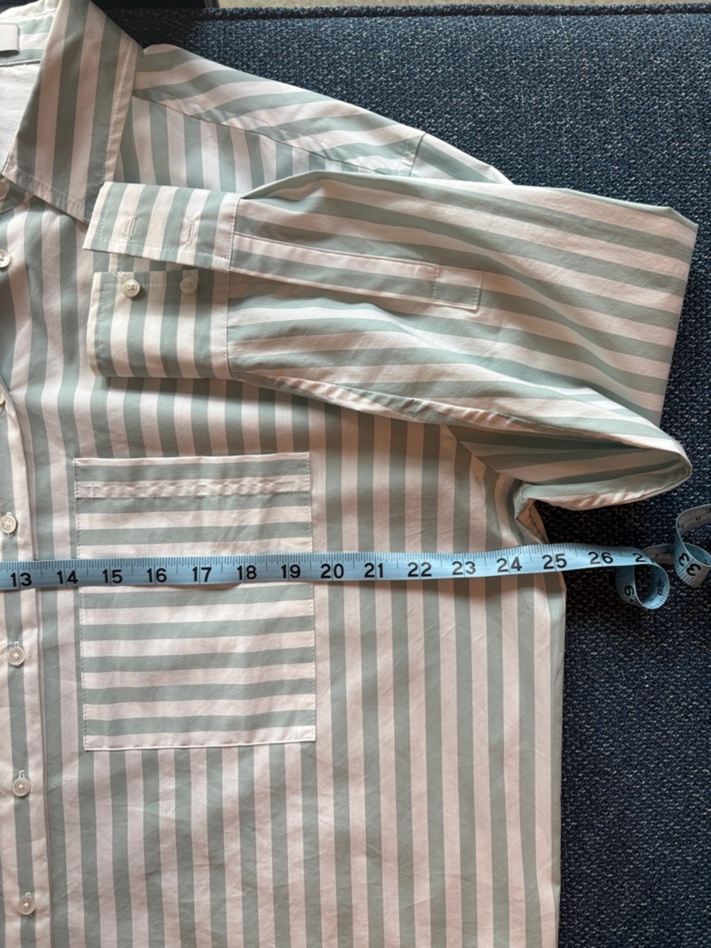 AYR:  The Deep End Shirt, Size M, Muted-Sagy Green Stripe - Picture 5 of 7